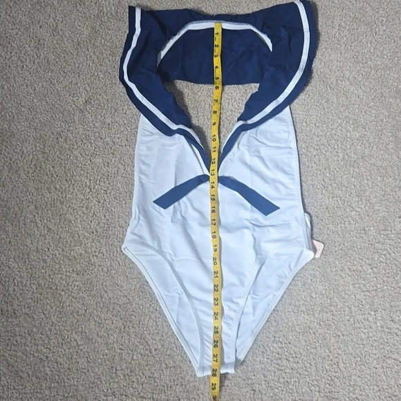 NWT Chloe Rose Revolve Ahoy Navy & White Nautical Swimsuit Size Medium - Picture 5 of 11